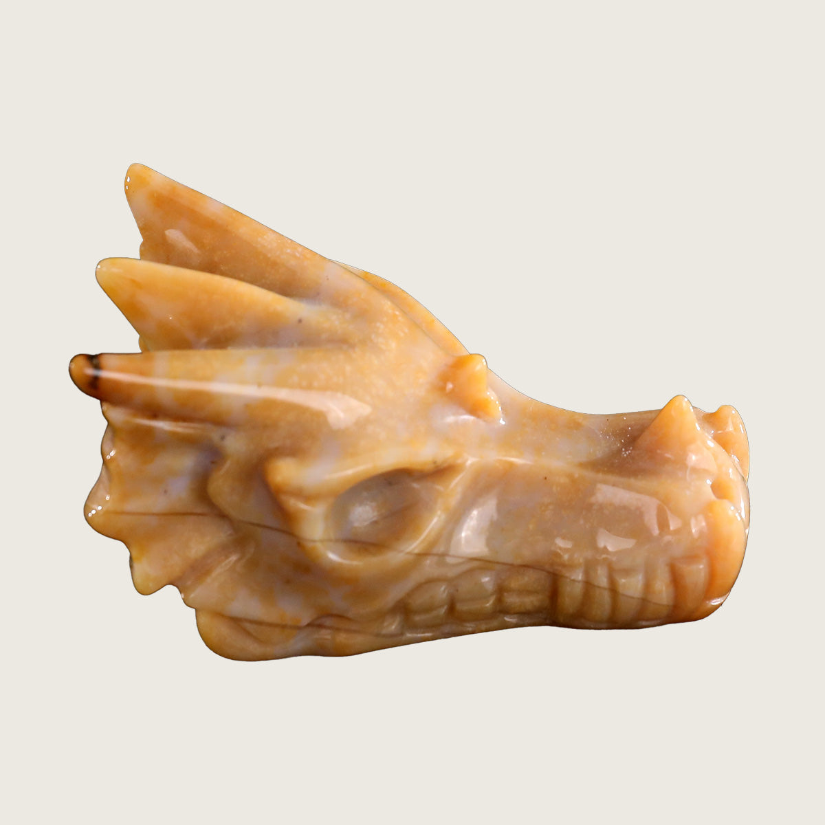 3.0" Chalcedony Jasper Dragon Skull Carving  #CSC0005