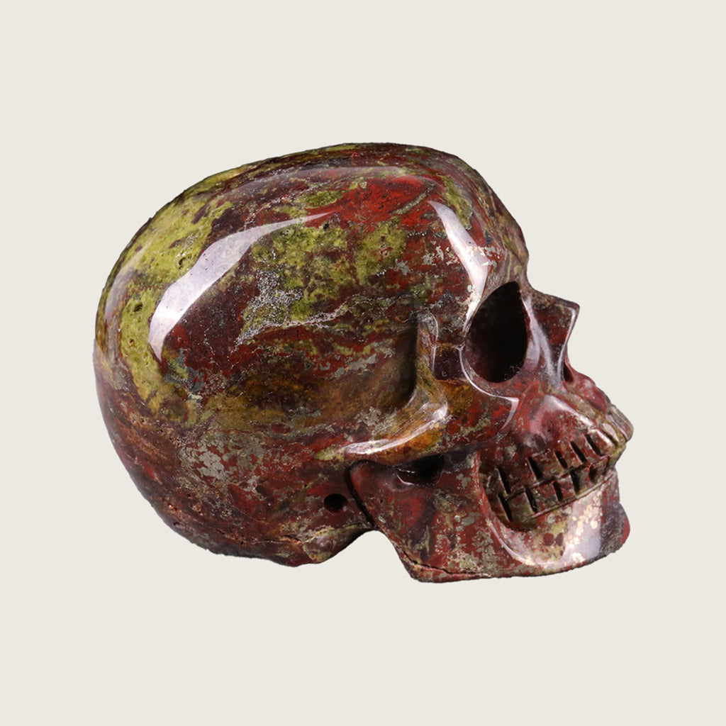2.2" Dragon Blood Jasper Crystal Skull Carving  #SKH22051
