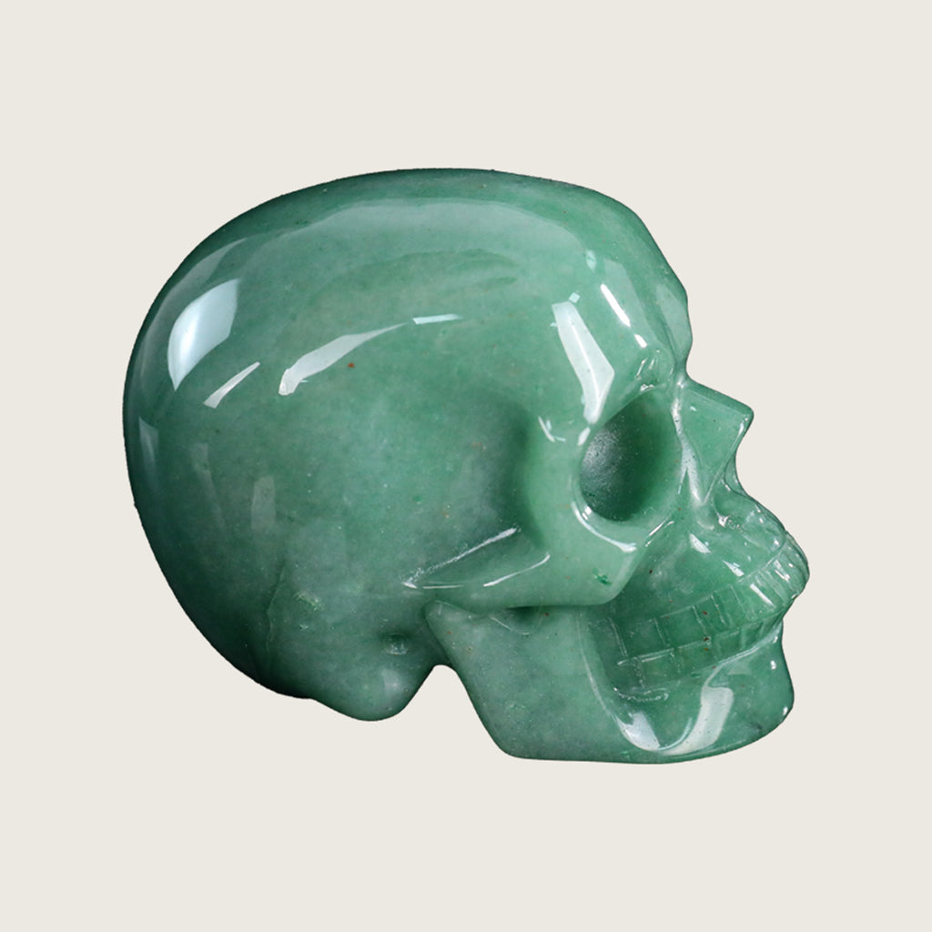 3.0" Green Aventurine Crystal Skull Carving  #SKH30057