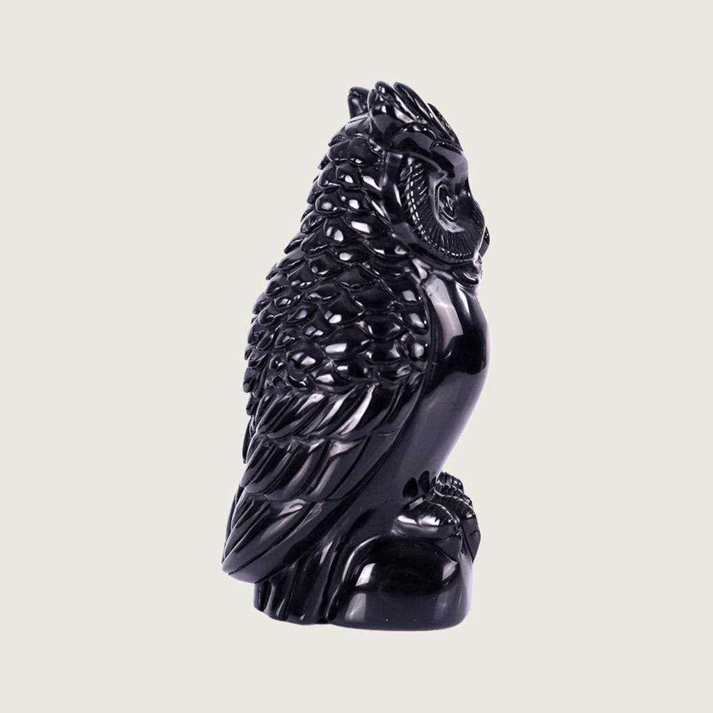 2.8" Black Obsidian Owl Carving  #CTC0052