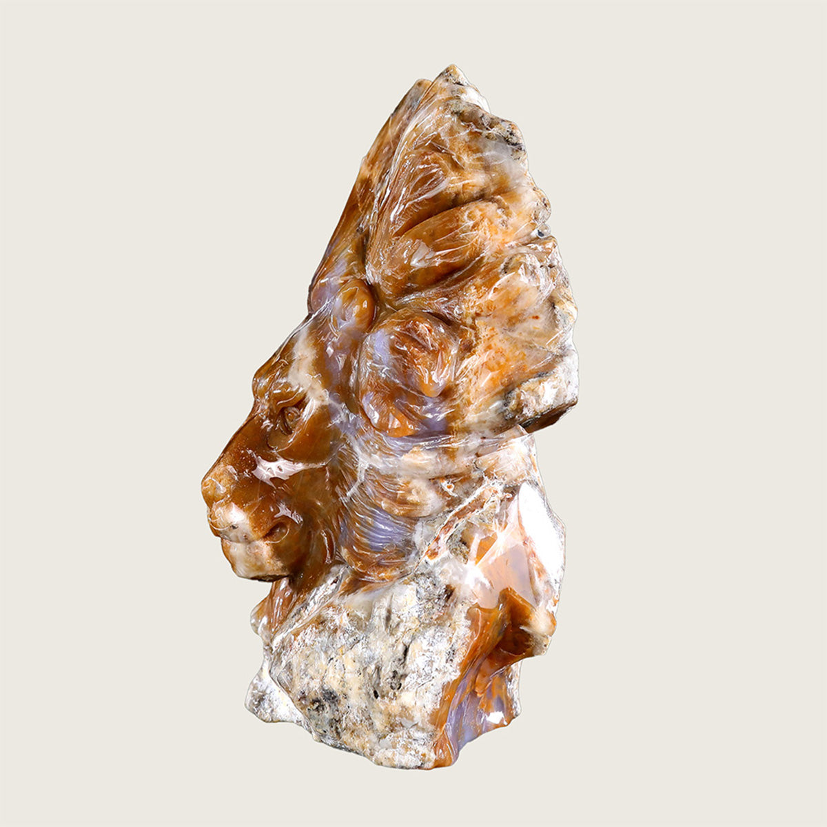 6.0" Chalcedony Jasper Lion Carving  #CTC0002