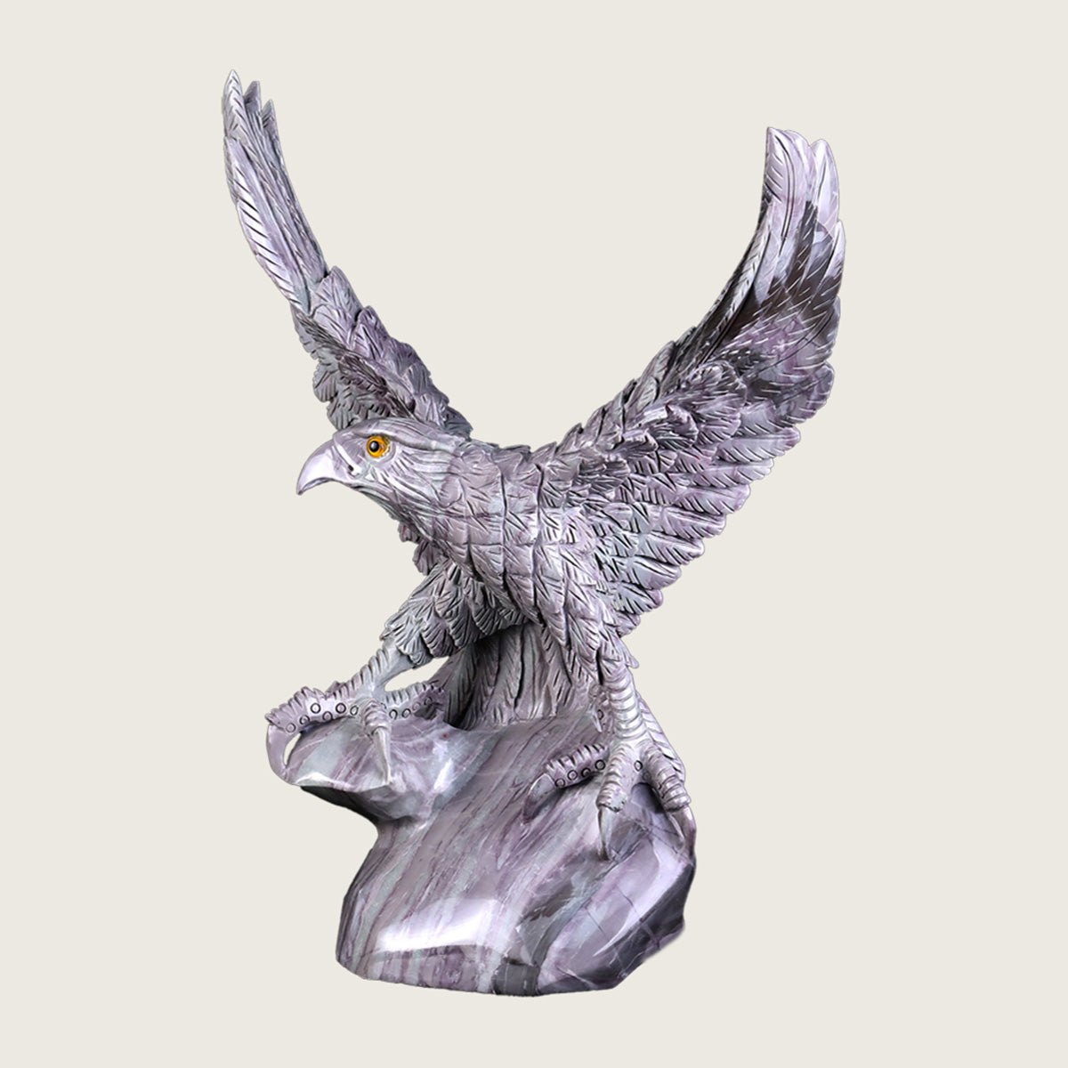 10.2" Jiulong Jade Crystal Eagle Carving  #CTC0037