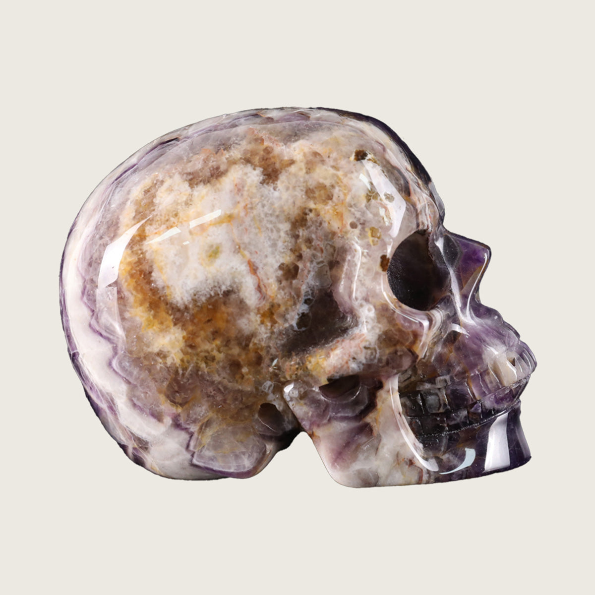 3.0" Dream Amethyst Crystal Skull Carving  #SKH30078