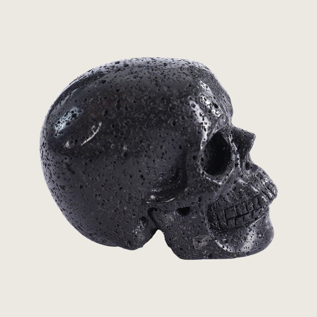 3.0" Hot Lava Stone Agate Crystal Skull Carving  #SKH30066