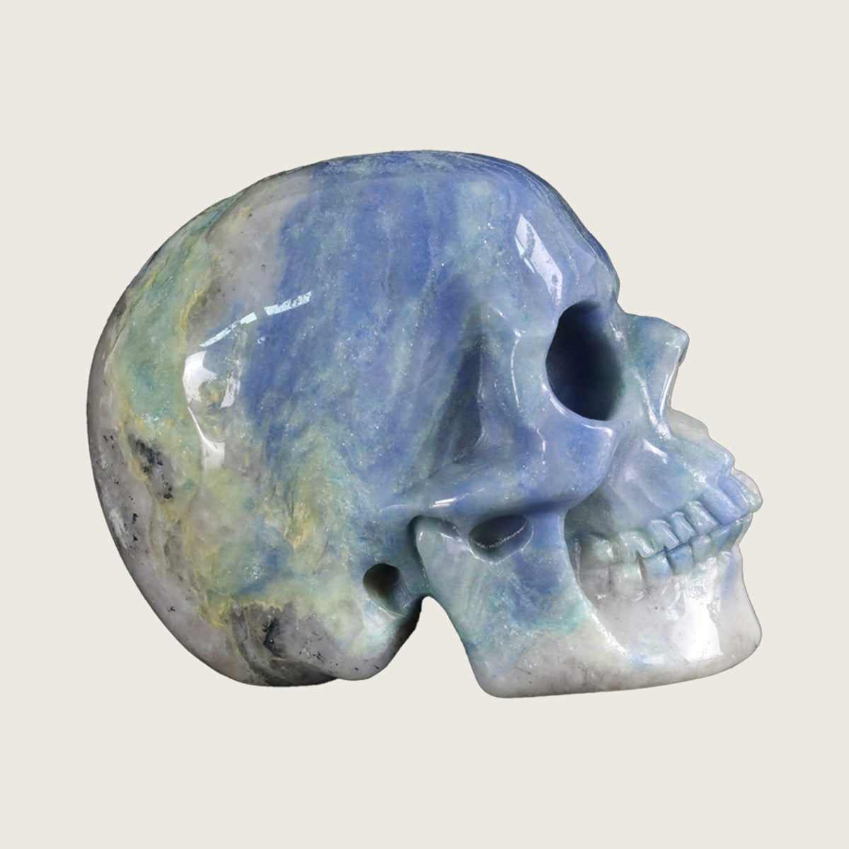 4.5" Blue Aventurine Crystal Skull Carving  #SKH45012