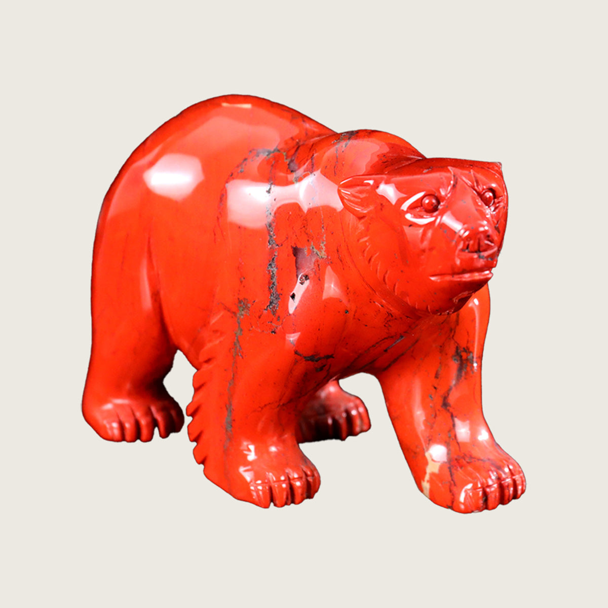 6.5" Red Jasper Polar Bear Carving  #CTC0051