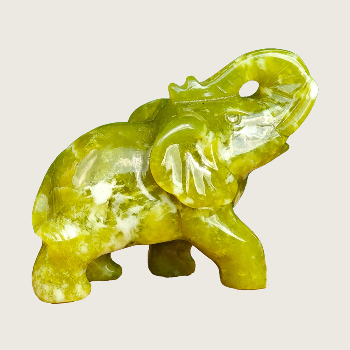 2.2" Xiuyan Jade Elephant Carving  #CHA0014