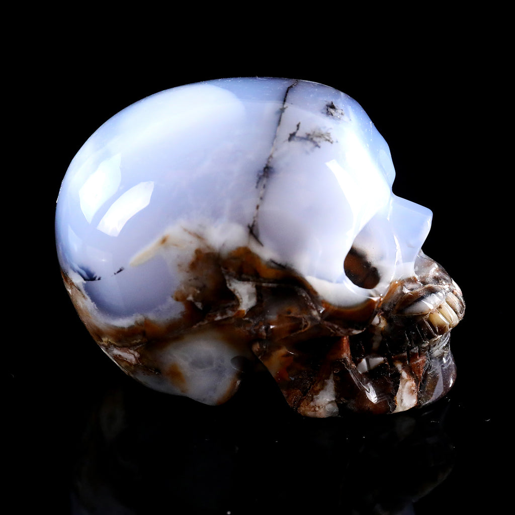 3.0" Blue Chalcedony Crystal Skull Carving  #SKH30106