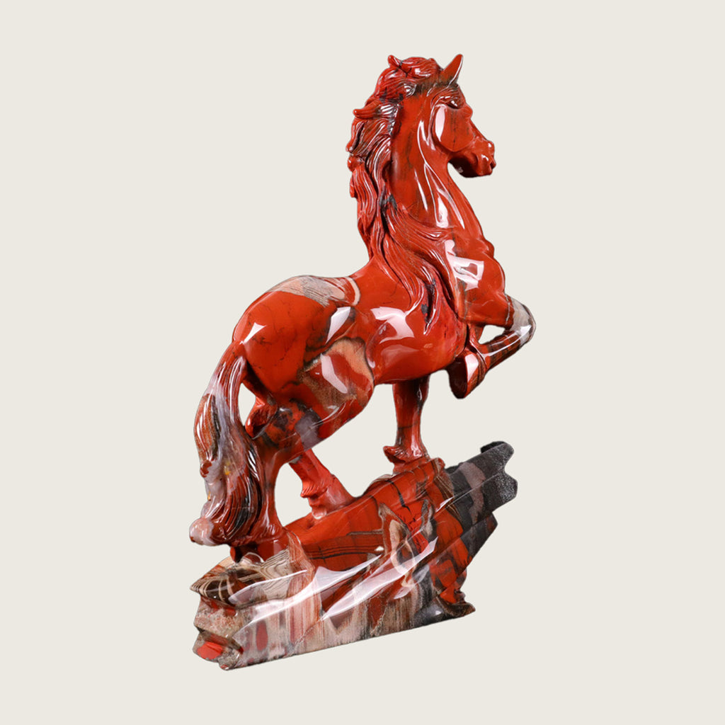 8.5" Red Jasper Standing Horse Carving  #CTC0047