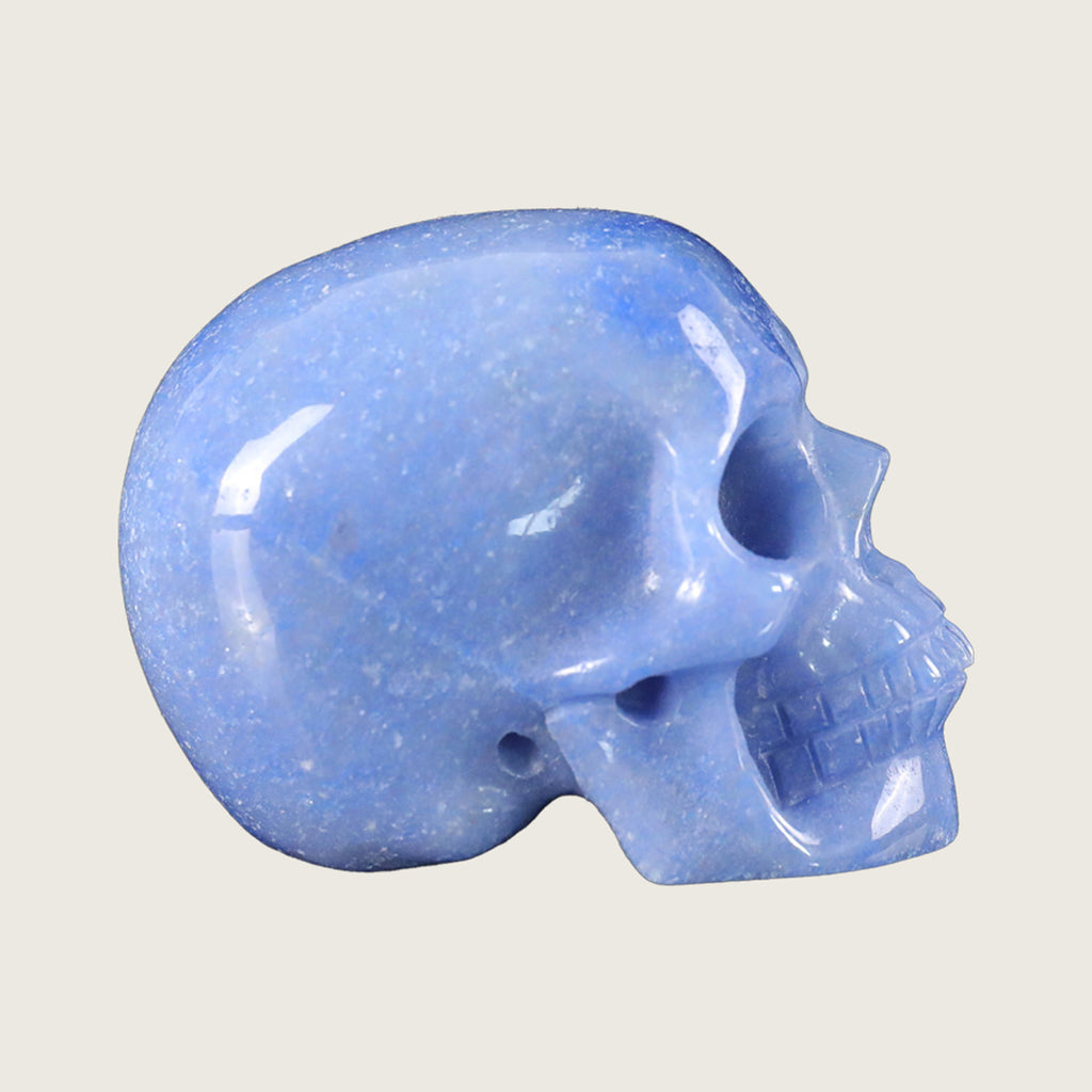 2.2" Blue Aventurine Crystal Skull Carving  #SKH22060