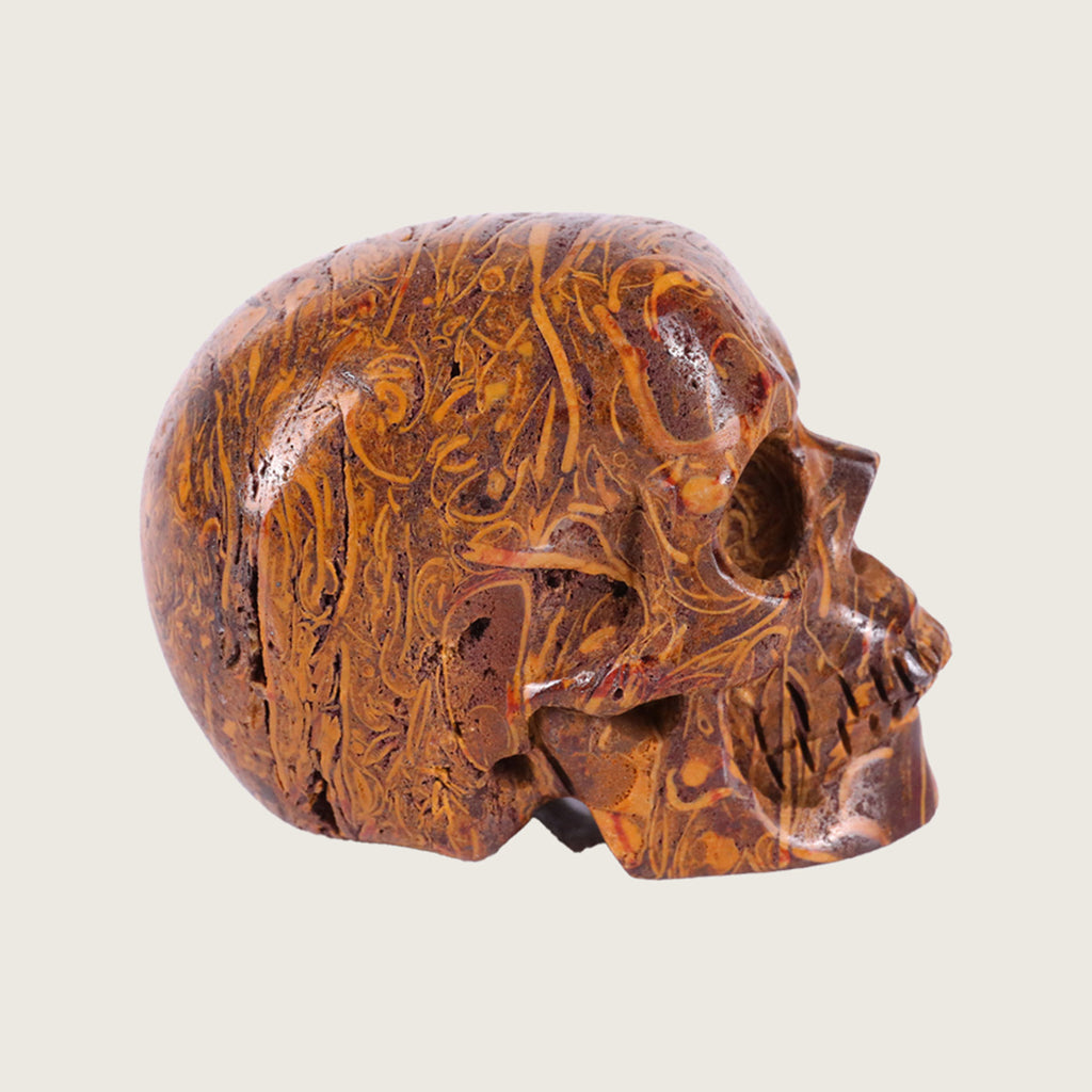 2.2" Elephant Skin Jasper Crystal Skull Carving  #SKH22031