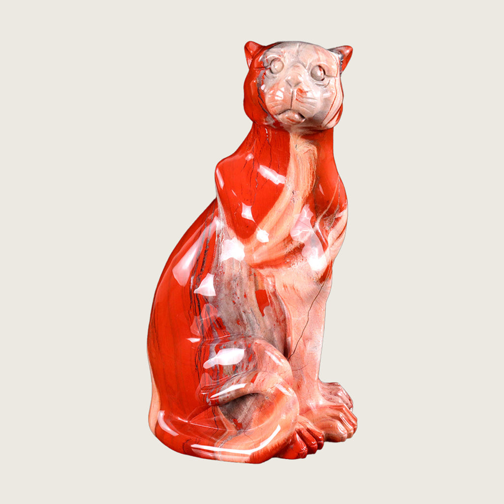 5.0" Red Jasper Seated Leopard #CTC0055