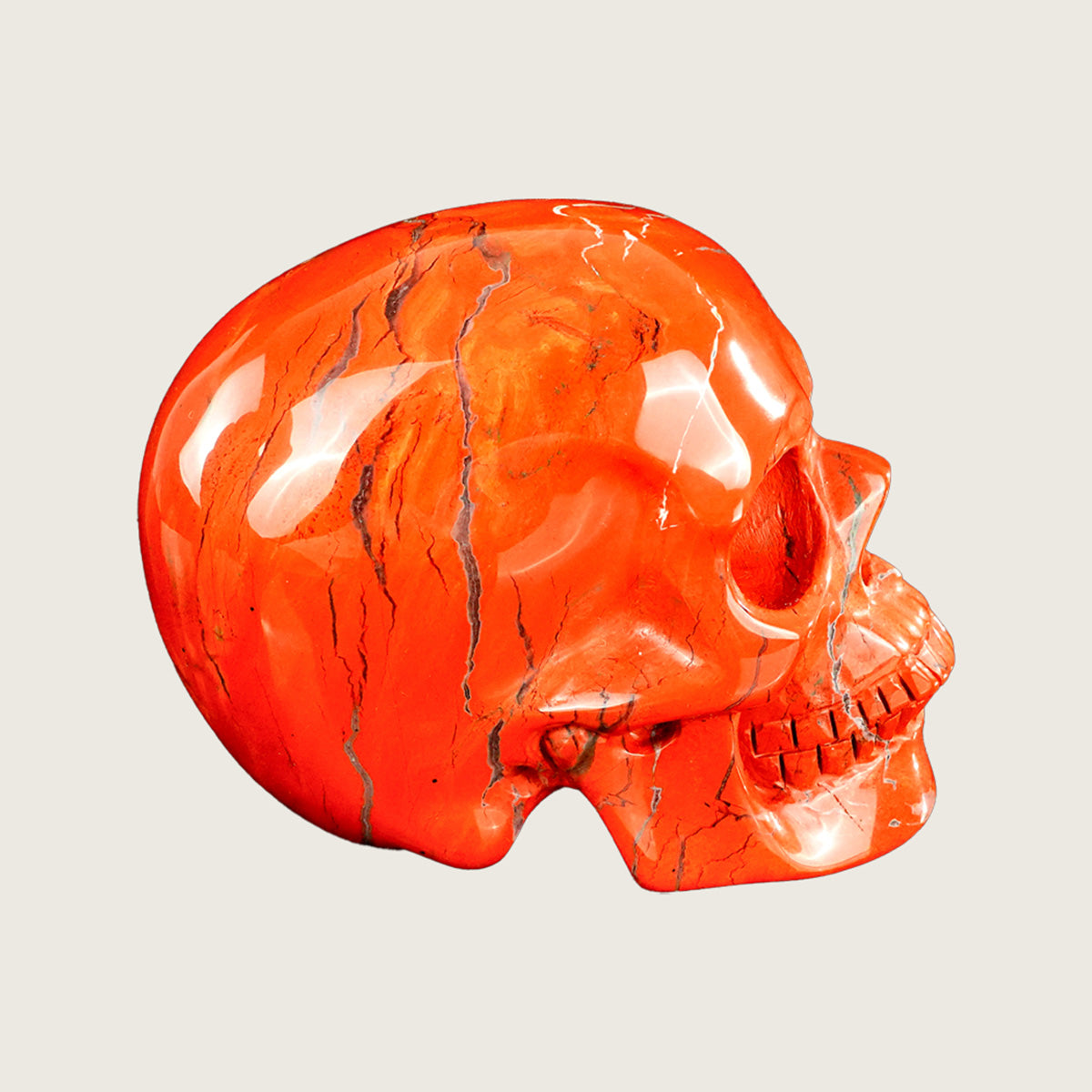 4.5" Red Jasper Crystal Skull Carving  #SKH45016