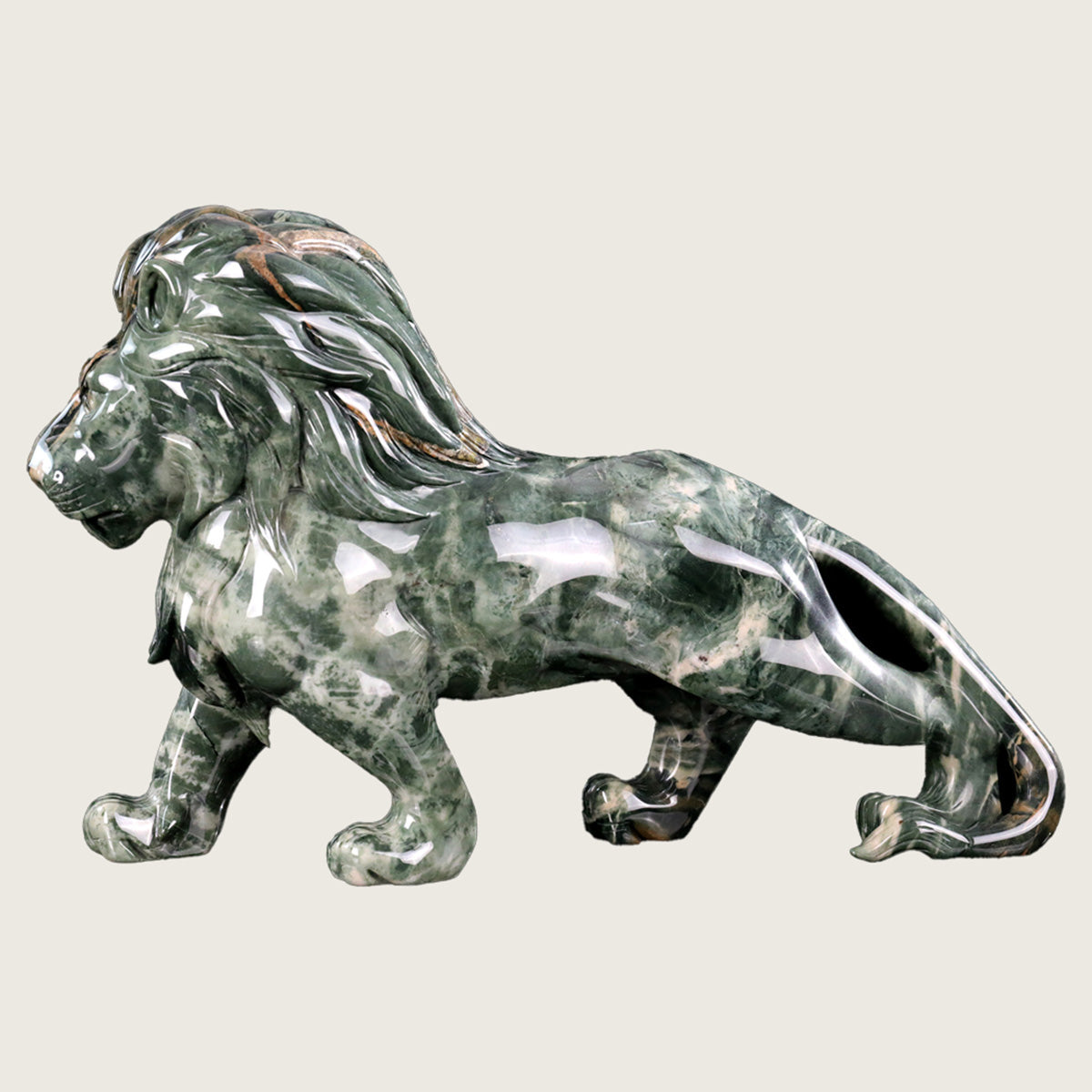 13.0" Jiulong Jade Lion Carving  #CTC0050