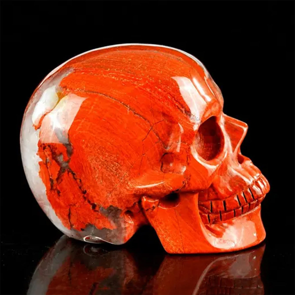 3.0" Red Jasper Crystal Skull Carving  #SKH30119