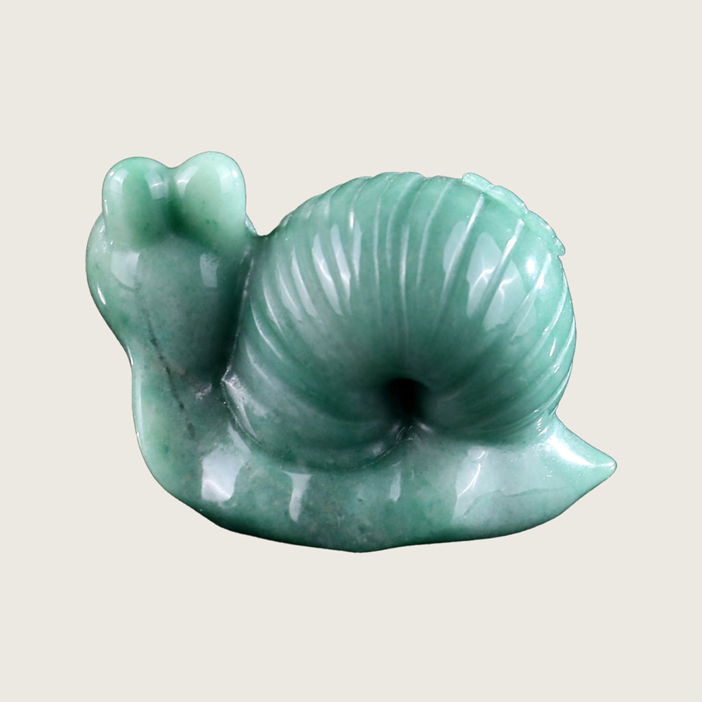 3.0" Green Aventurine Snail Carving  #CHA0020