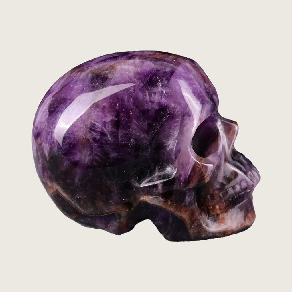 2.2" Amethyst Crystal Skull Carving  #SKH22053