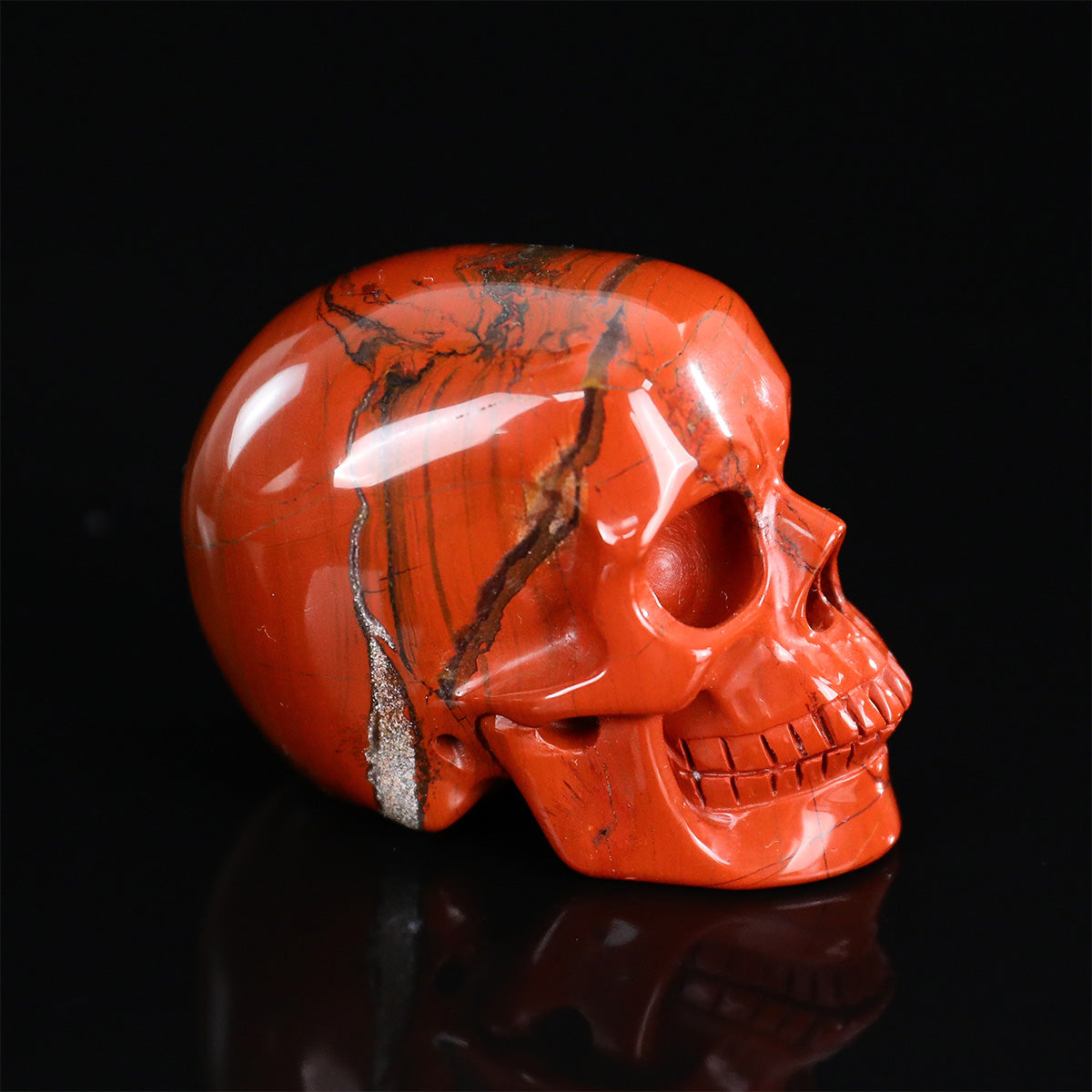 2.2" Red Jasper Crystal Skull Carving  #SKH22069