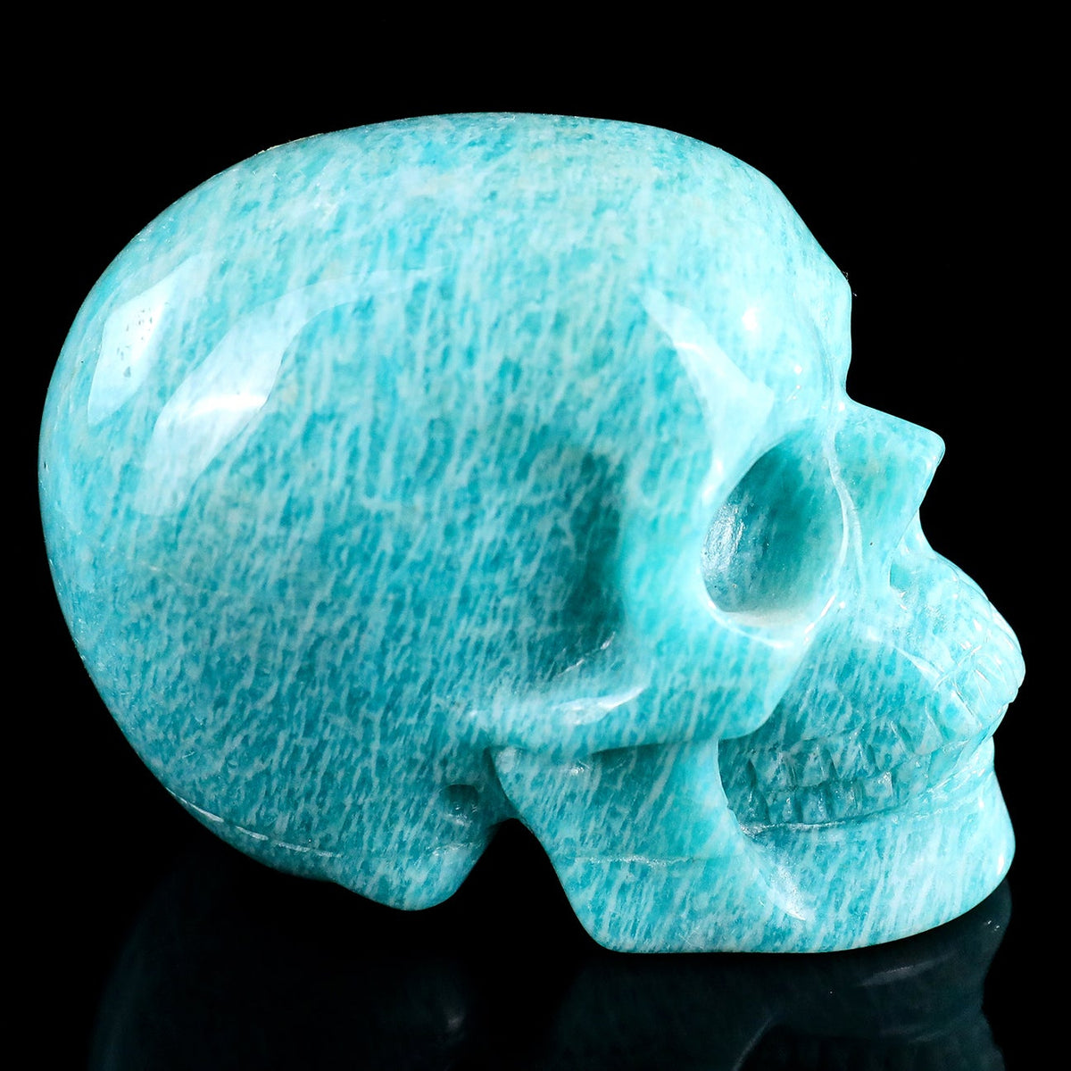 3.0" Amazonite Crystal Skull Carving  #SKH30111