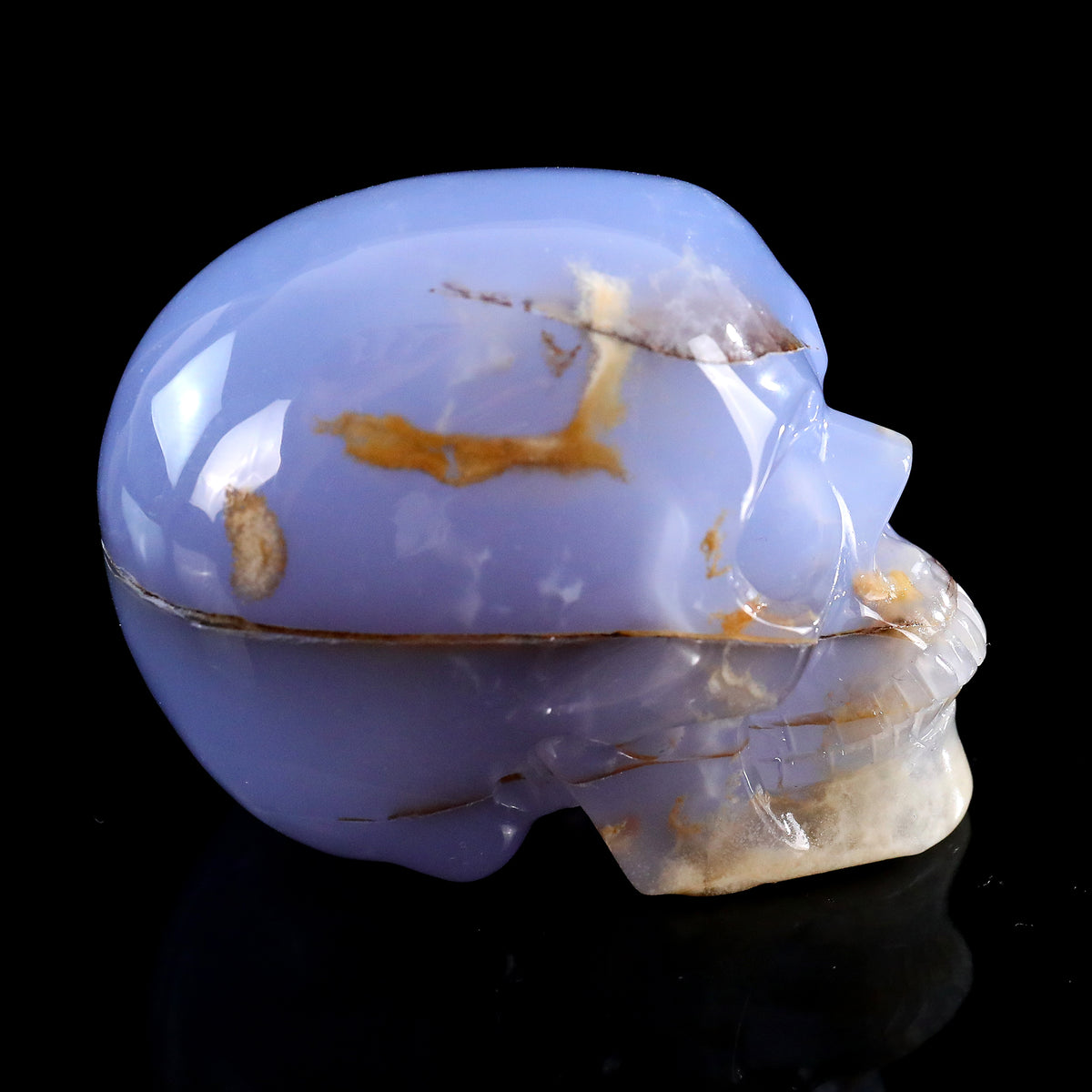 3.0" Blue Chalcedony Crystal Skull Carving  #SKH30105