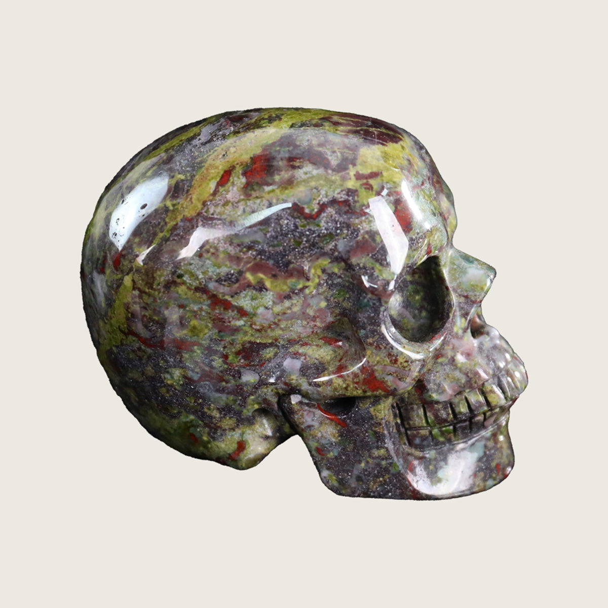 3.0" Dragon Blood Jasper Crystal Skull Carving  #SKH30054