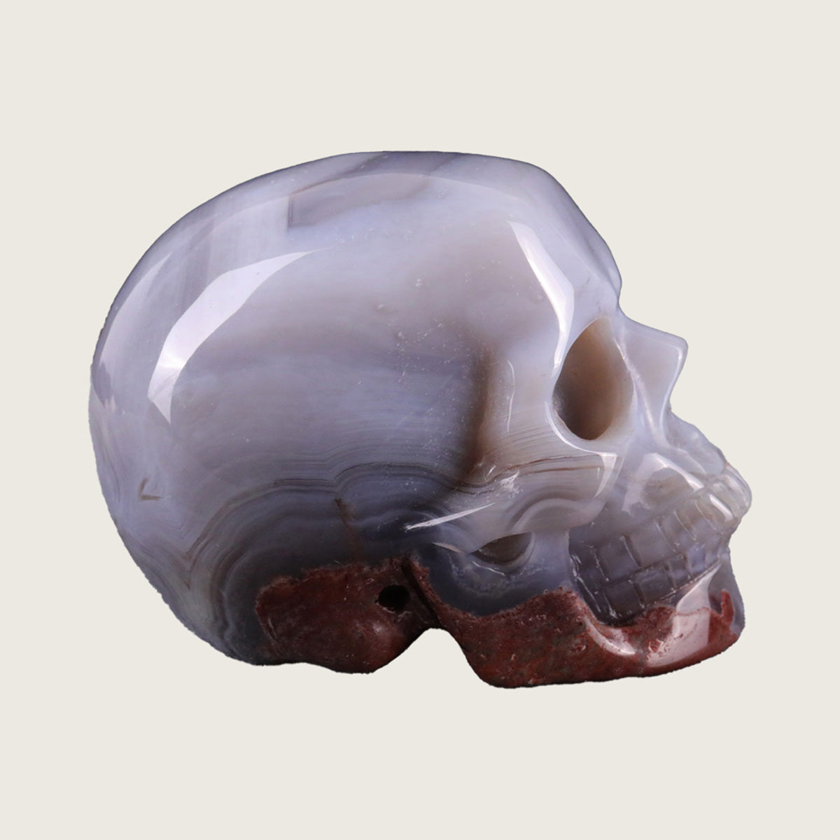 2.2" Solid Volcanic Agate Crystal Skull Carving  #SKH22049