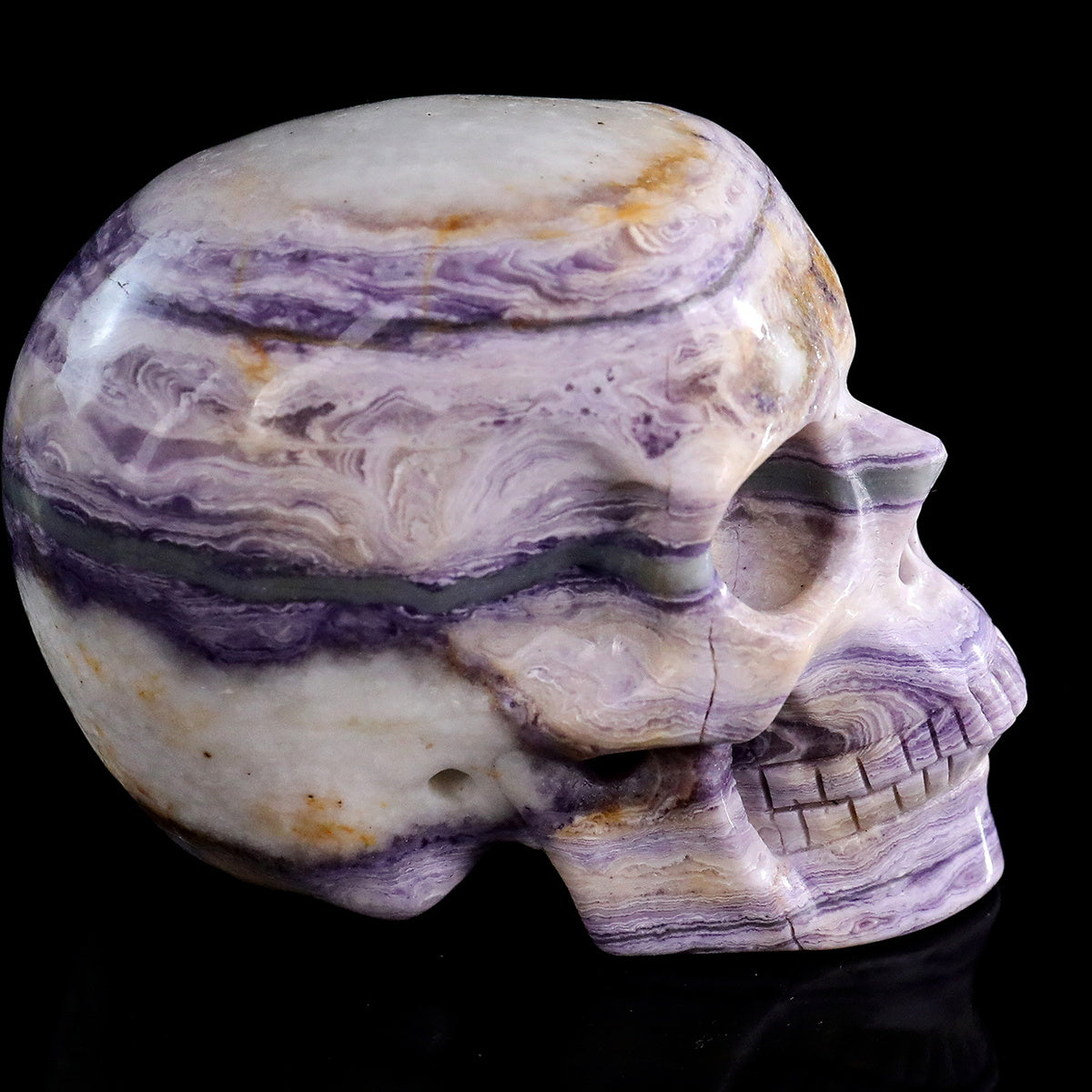 3.0" Purple Malachite Crystal Skull Carving  #SKH30099