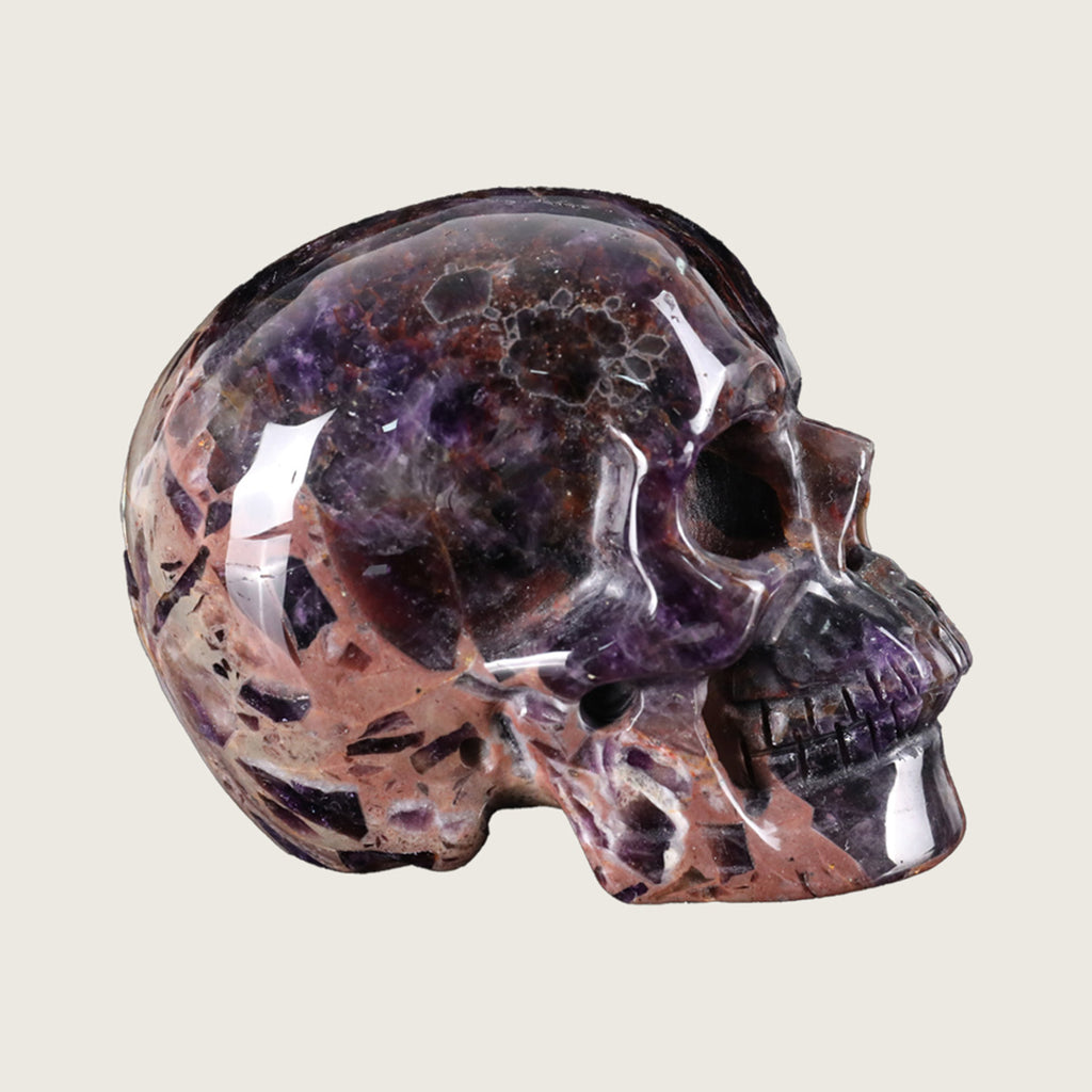 3.0" Dream Amethyst Crystal Skull Carving  #SKH30035