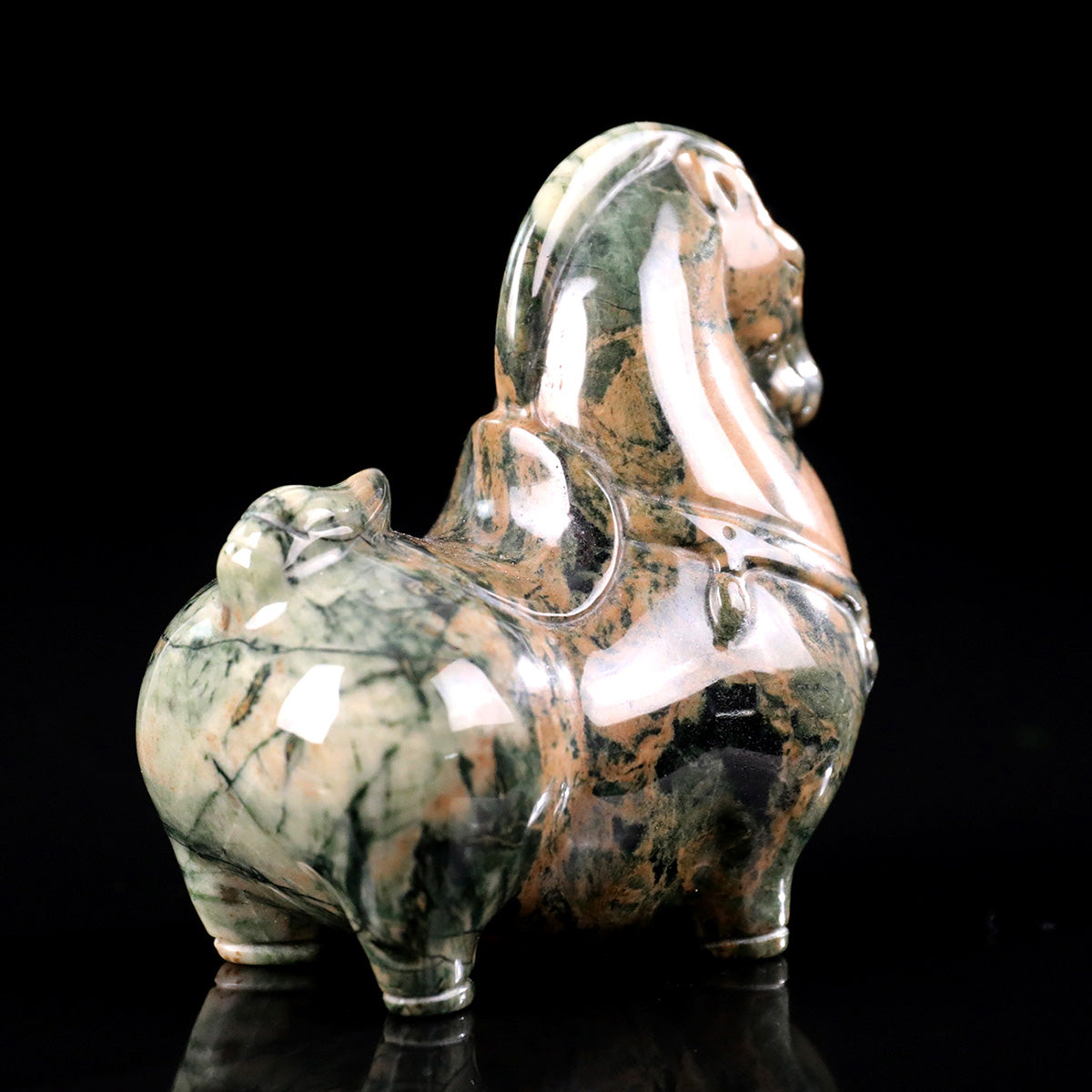 2.7" Jiulong Jade Tang Horse Carving  #CHA0027