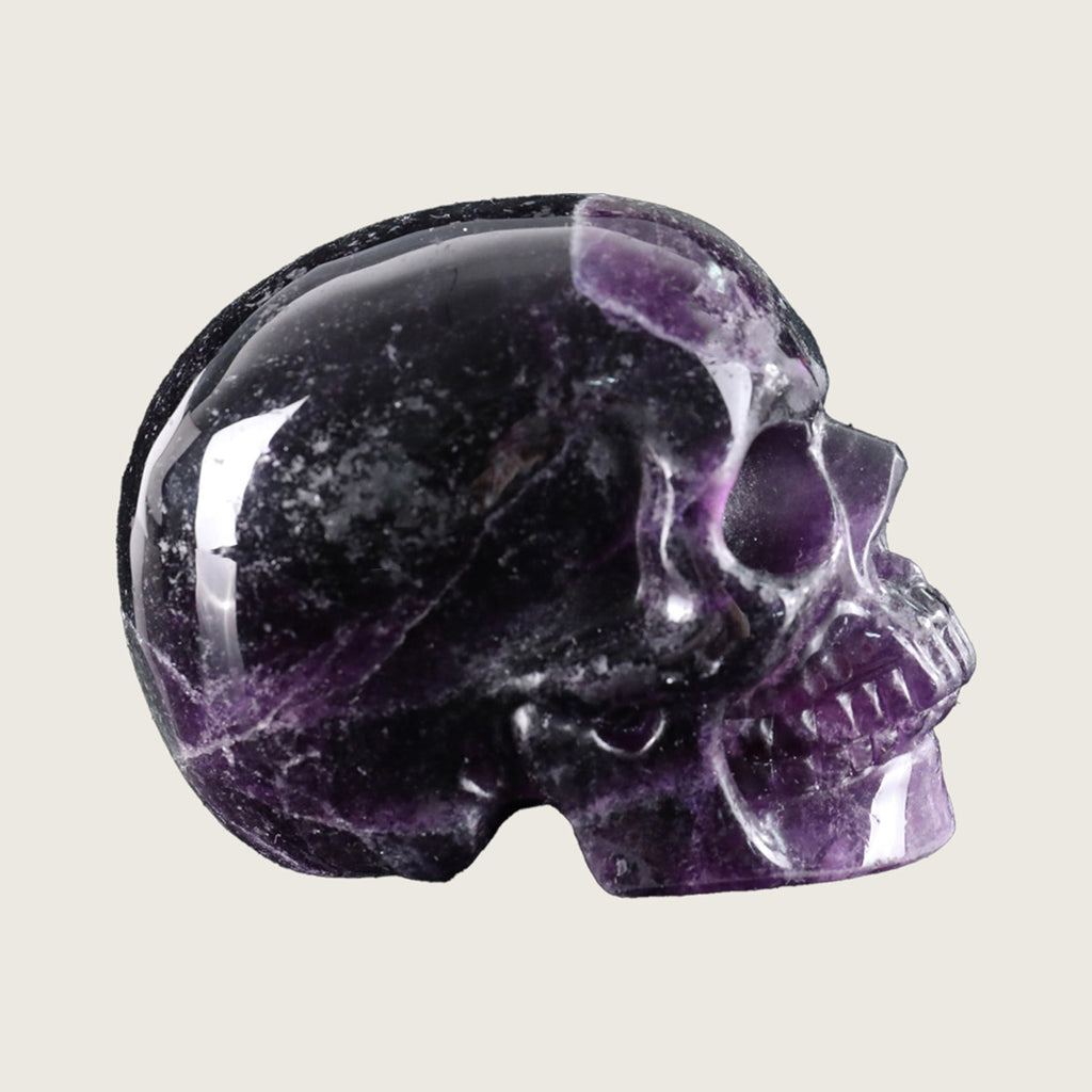 3.0" Fluorite Crystal Skull Carving  #SKH30074