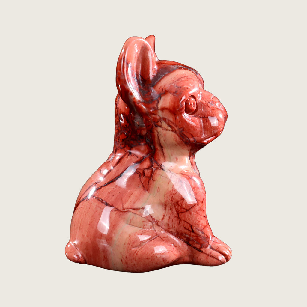 1.9" Red Jasper Dog Carving  #CHA0008