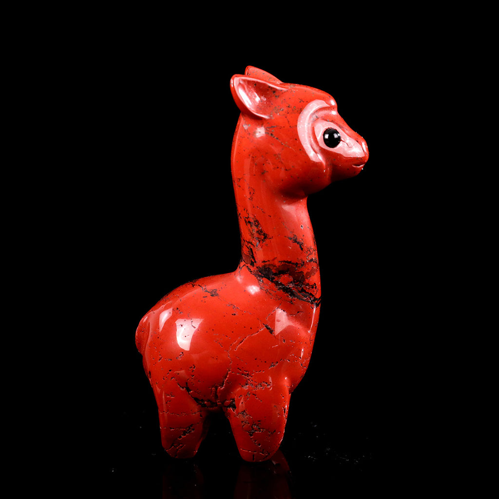 1.4" Red Jasper Alpaca Carving  #CHA0032