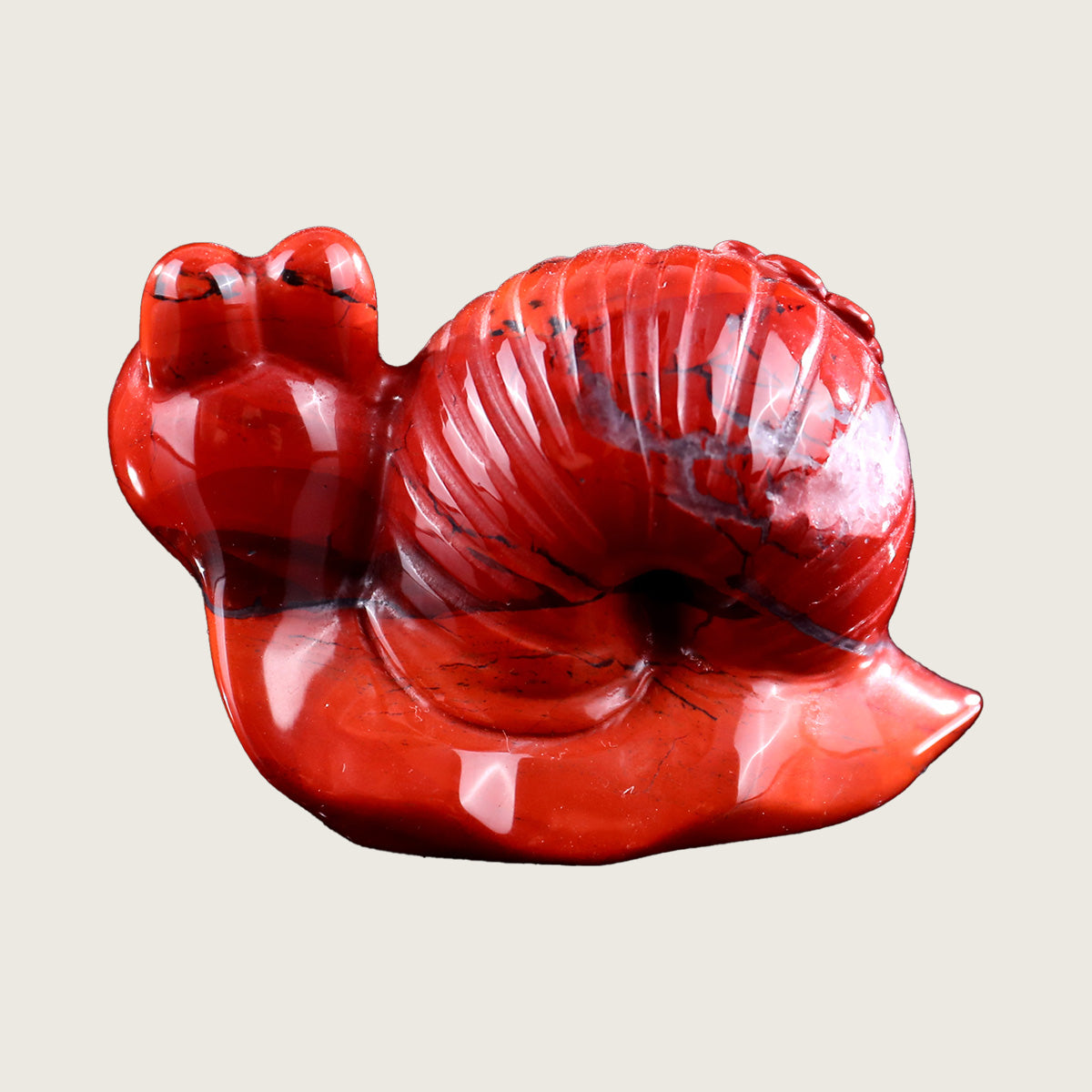 3.0" Red Jasper Snail Carving  #CHA0010