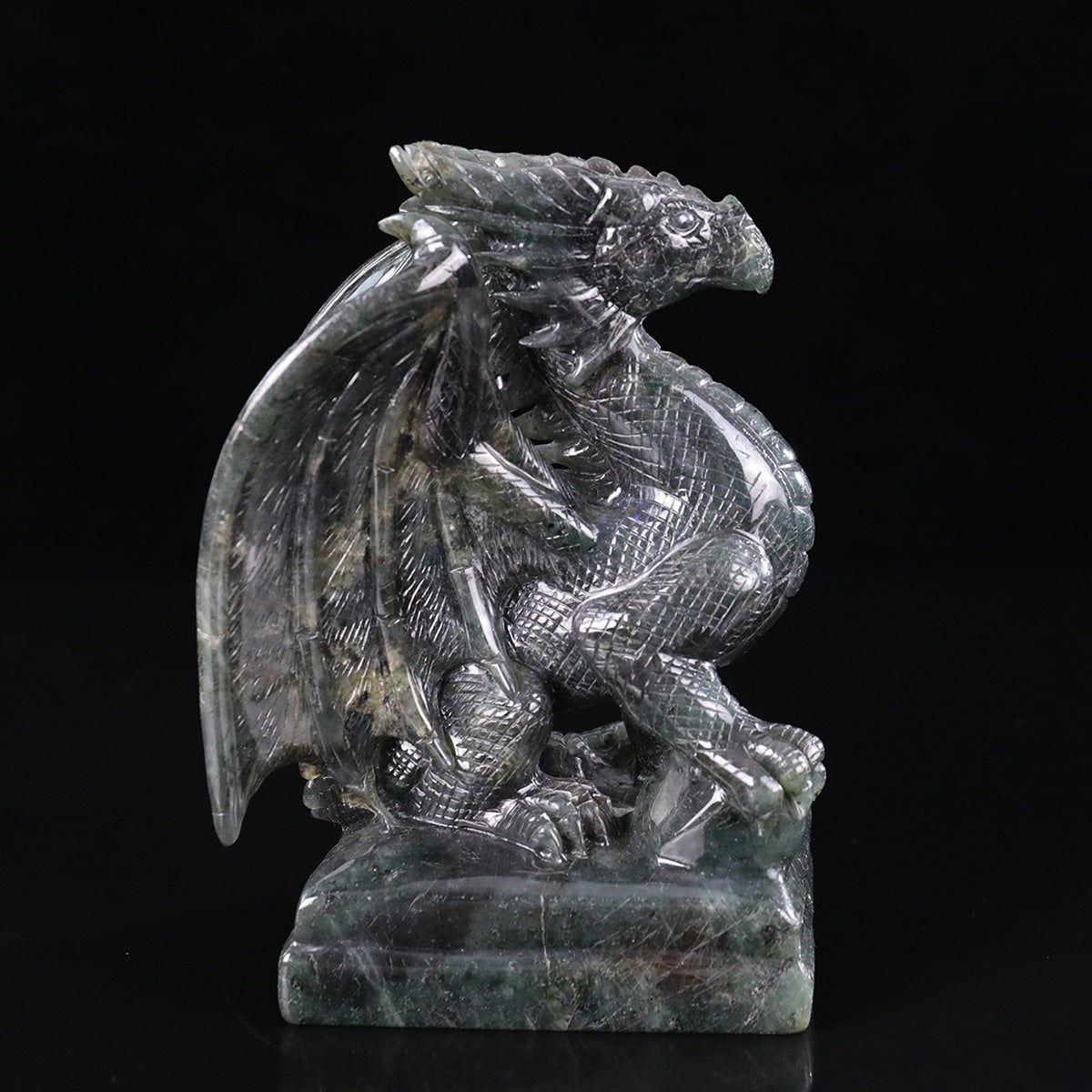 4.0" Blue Labradorite Pterosaur Carving  #CTC0066