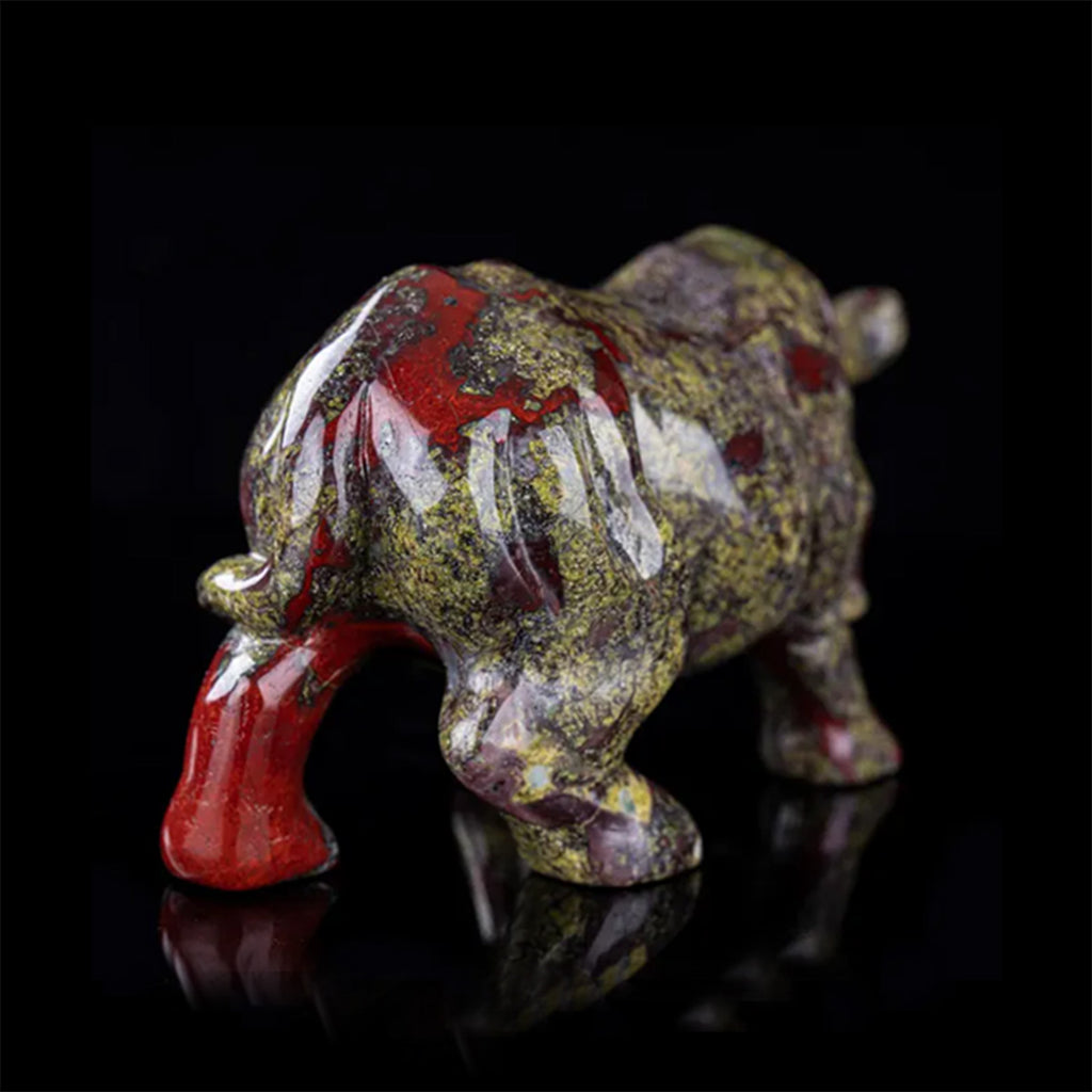 6.0" Dragon Blood Jasper Rhinoceros  #CTC0086