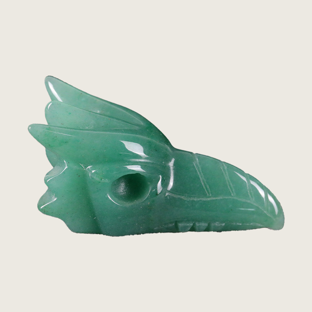 2.5" Green Aventurine Phoenix Skull Carving  #CSC0018