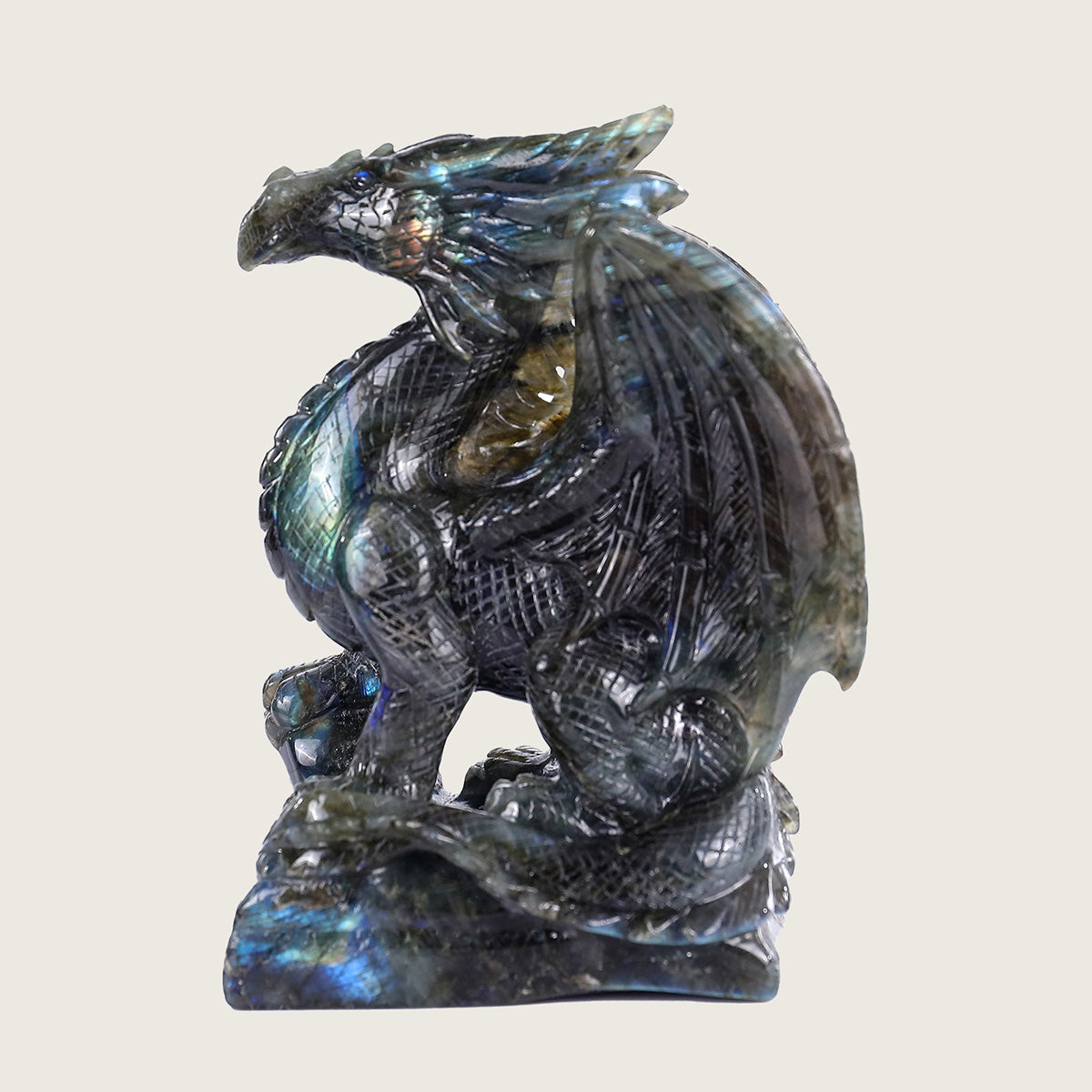 4.3" Labradorite Pterosaur Carving  #CTC0013