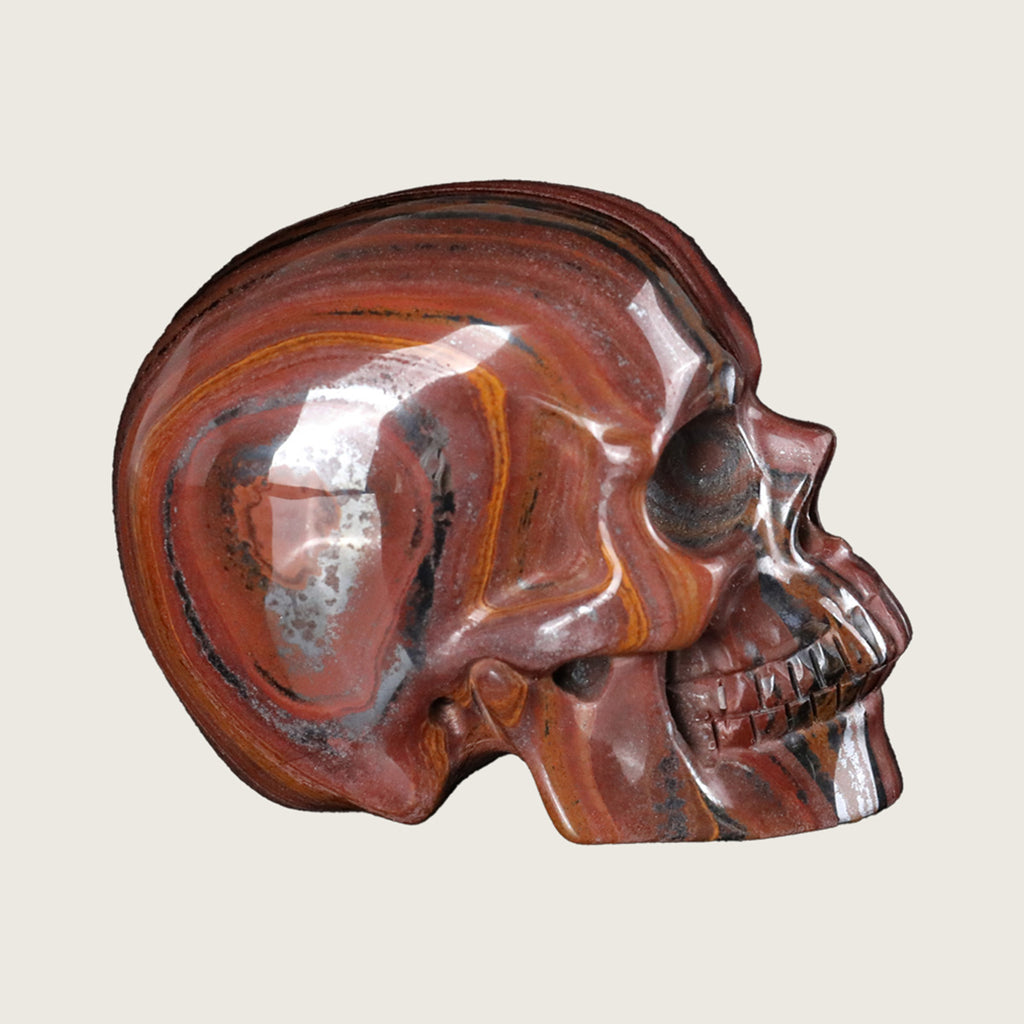 3.0" Tiger Iron Crystal Skull Carving  #SKH30043