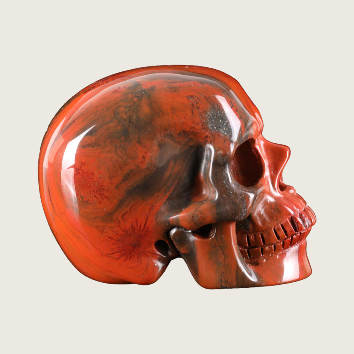 3.0" Red Jasper Crystal Skull Carving  #SKH30075