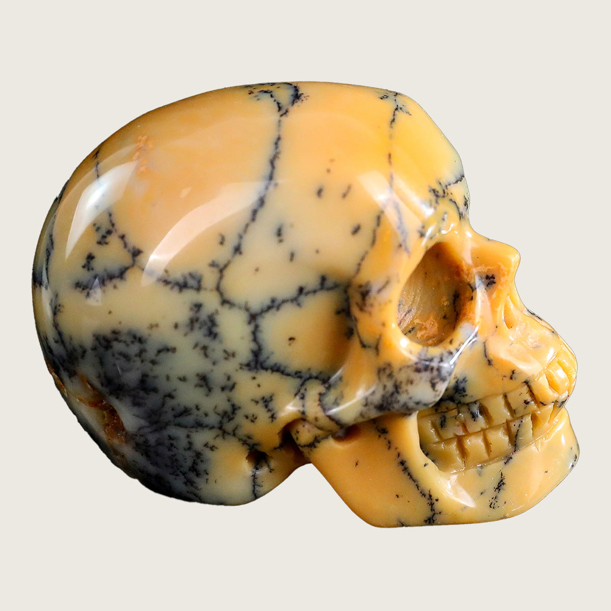 2.2" Yellow Opal Crystal Skull Carving  #SKHYO2201