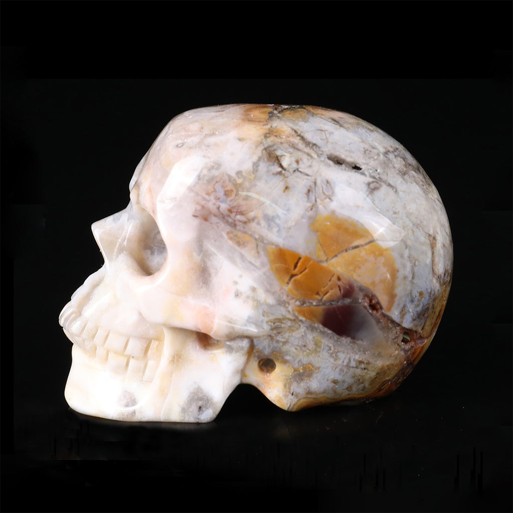 2.2" Red Lace Agate Crystal Skull Carving  #SKH22079