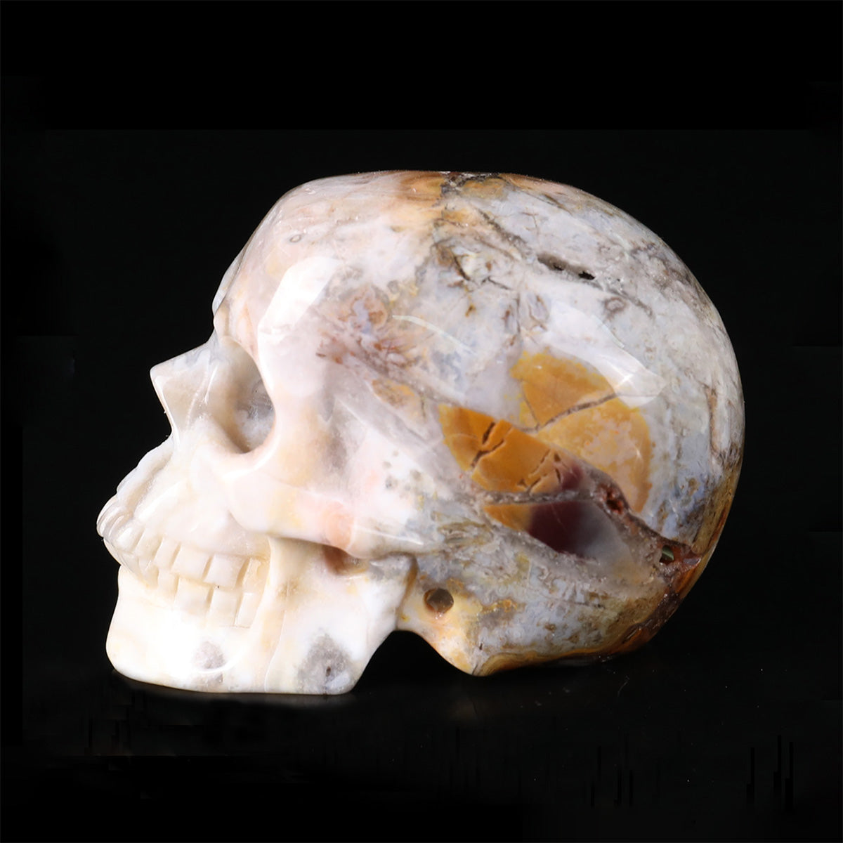 2.2" Red Lace Agate Crystal Skull Carving  #SKH22079