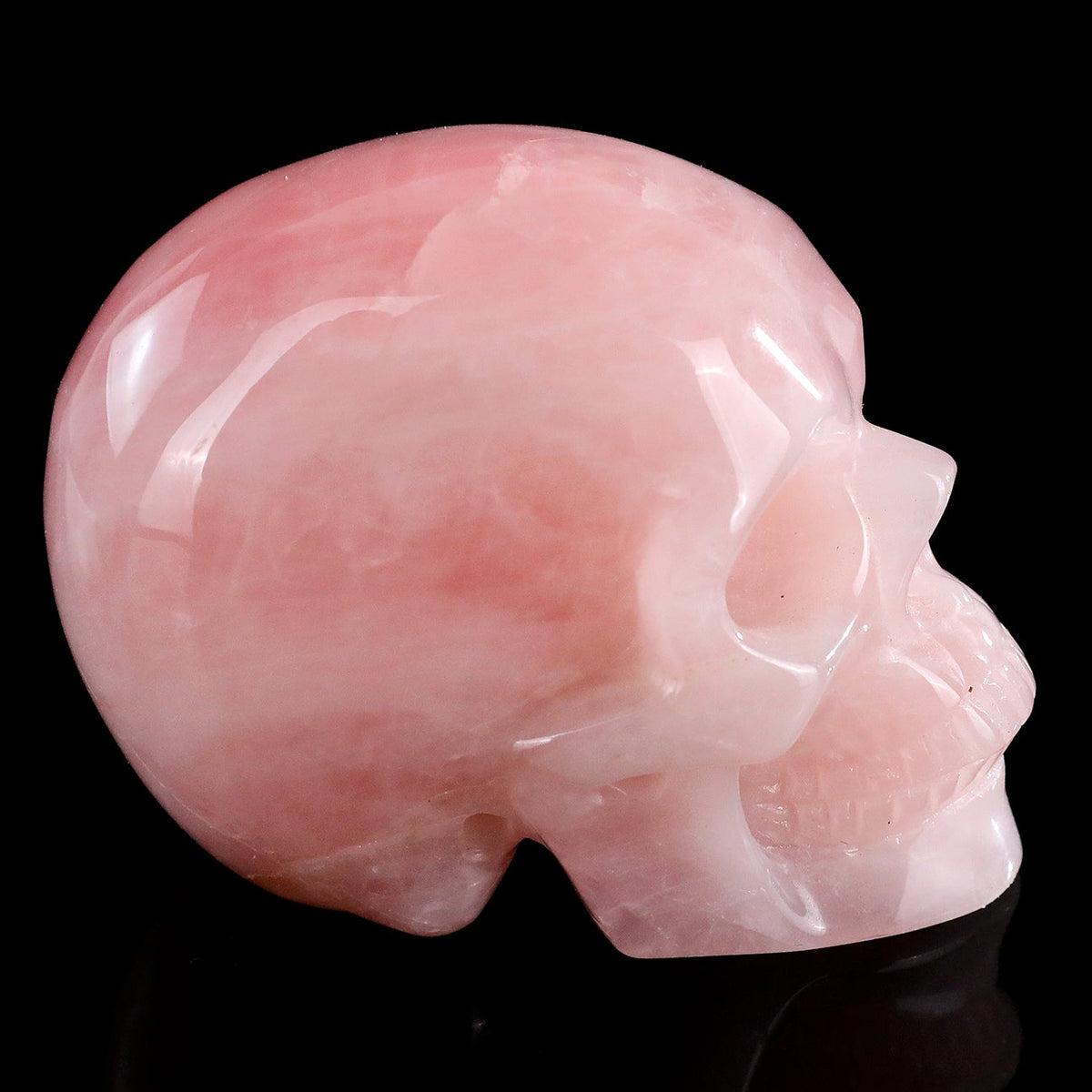 3.0" Rose Quartz Crystal Skull Carving  #SKH30112