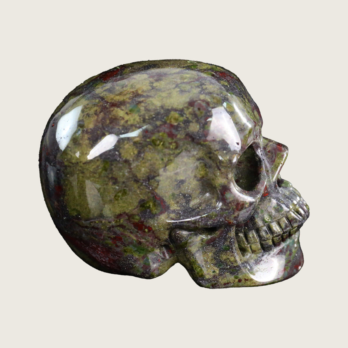 3.0" Dragon Blood Jasper Crystal Skull Carving  #SKH30055