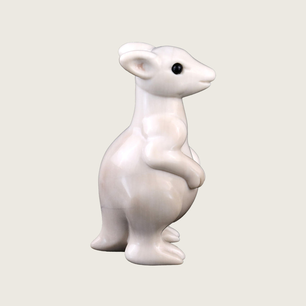 1.9" Ivory Jade Kangaroo Carving  #CHA0006