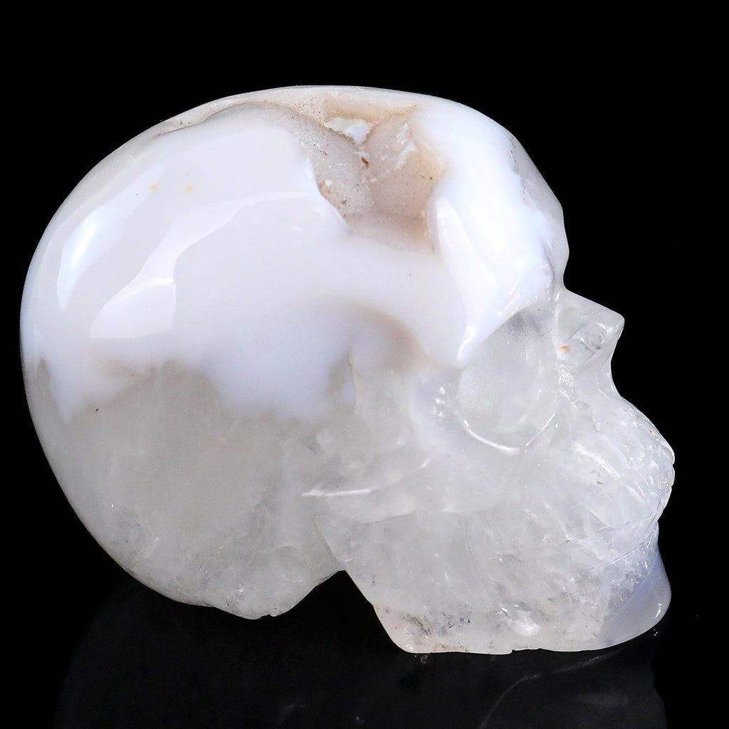 3.0" Geode Agate Crystal Skull Carving  #SKH30109
