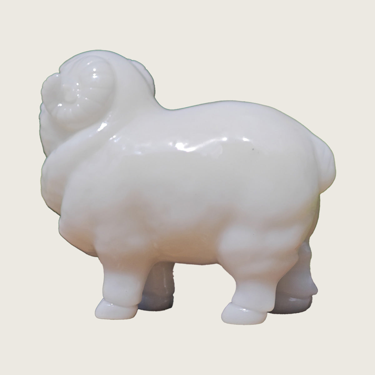 3.5" White Jade Sheep Carving  #CHA0016
