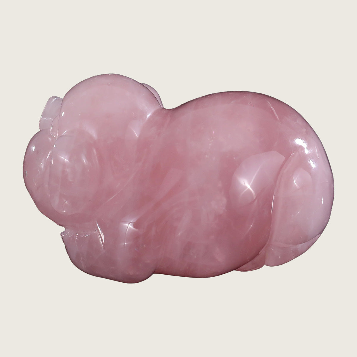 3.8" Rose Quartz Pig Carving  #CHA0009