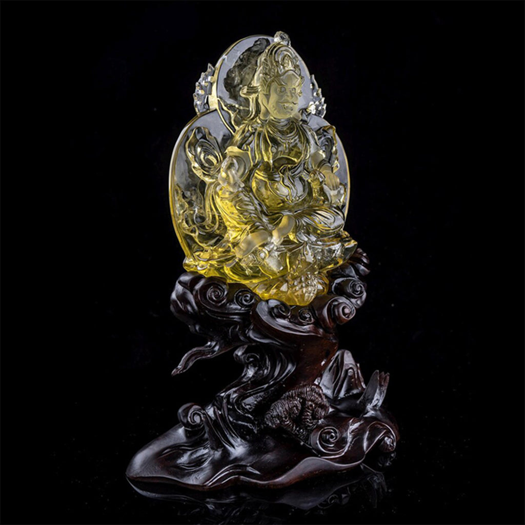8.2" Golden Citrine Wrathful Wealth Deity  #CTC0085