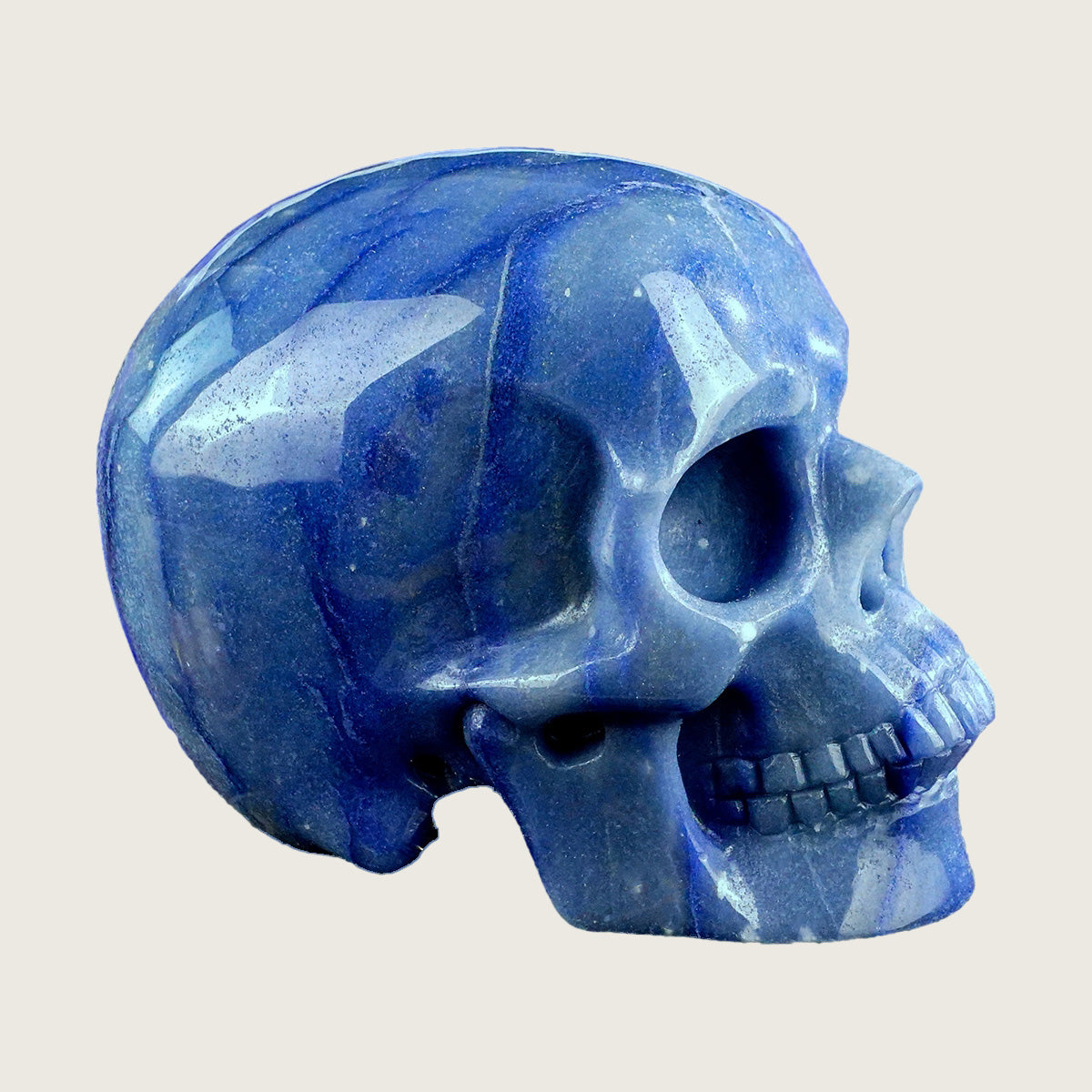 4.5" Blue Aventurine Crystal Skull Carving  #SKHBL4501